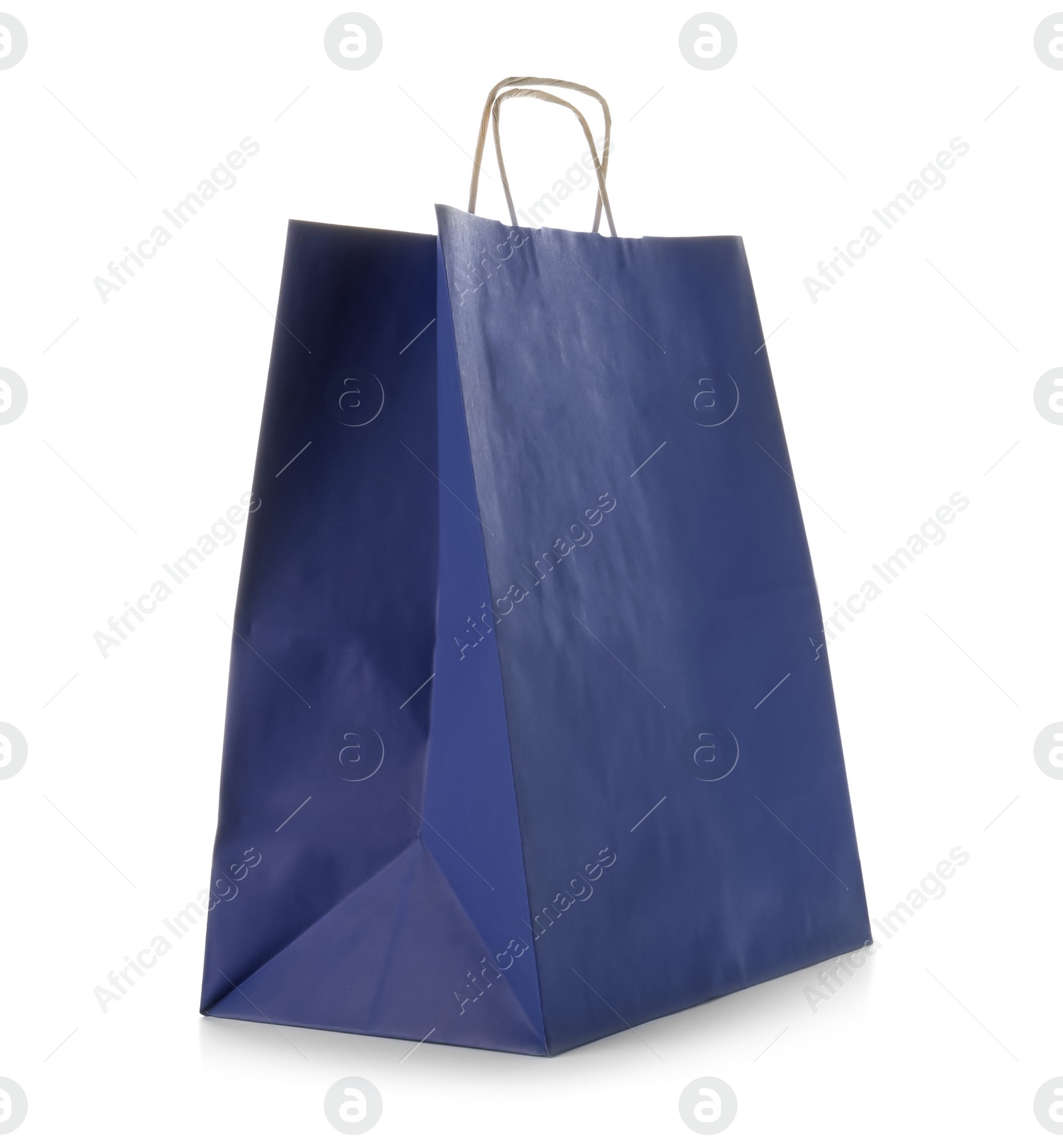 Photo of Mockup of paper shopping bag on white background