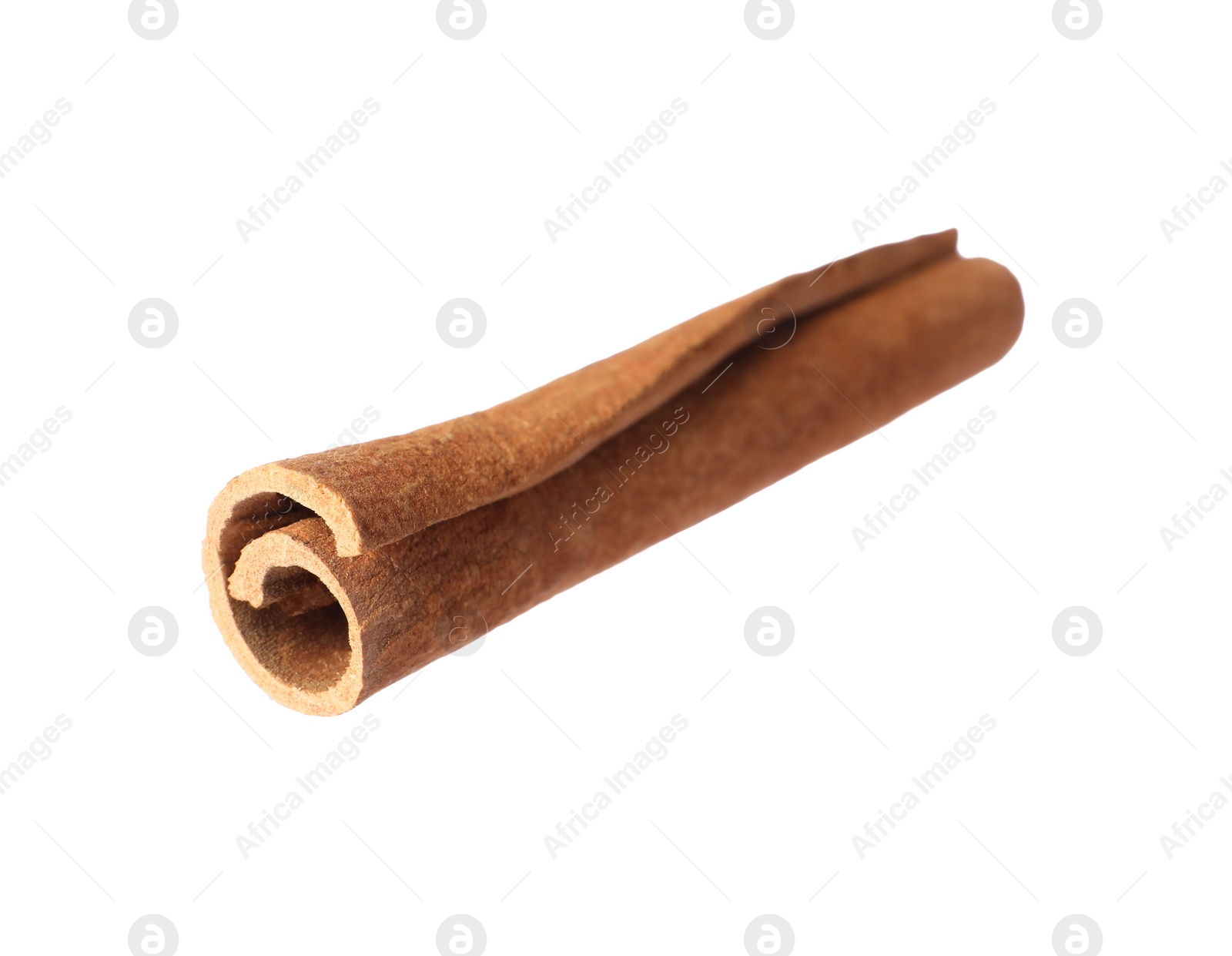 Photo of One aromatic cinnamon stick isolated on white