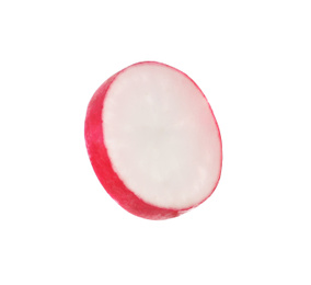 Piece of fresh ripe radish isolated on white