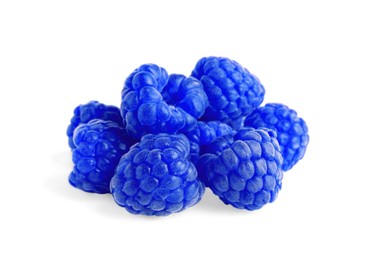 Image of Fresh tasty blue raspberries isolated on white