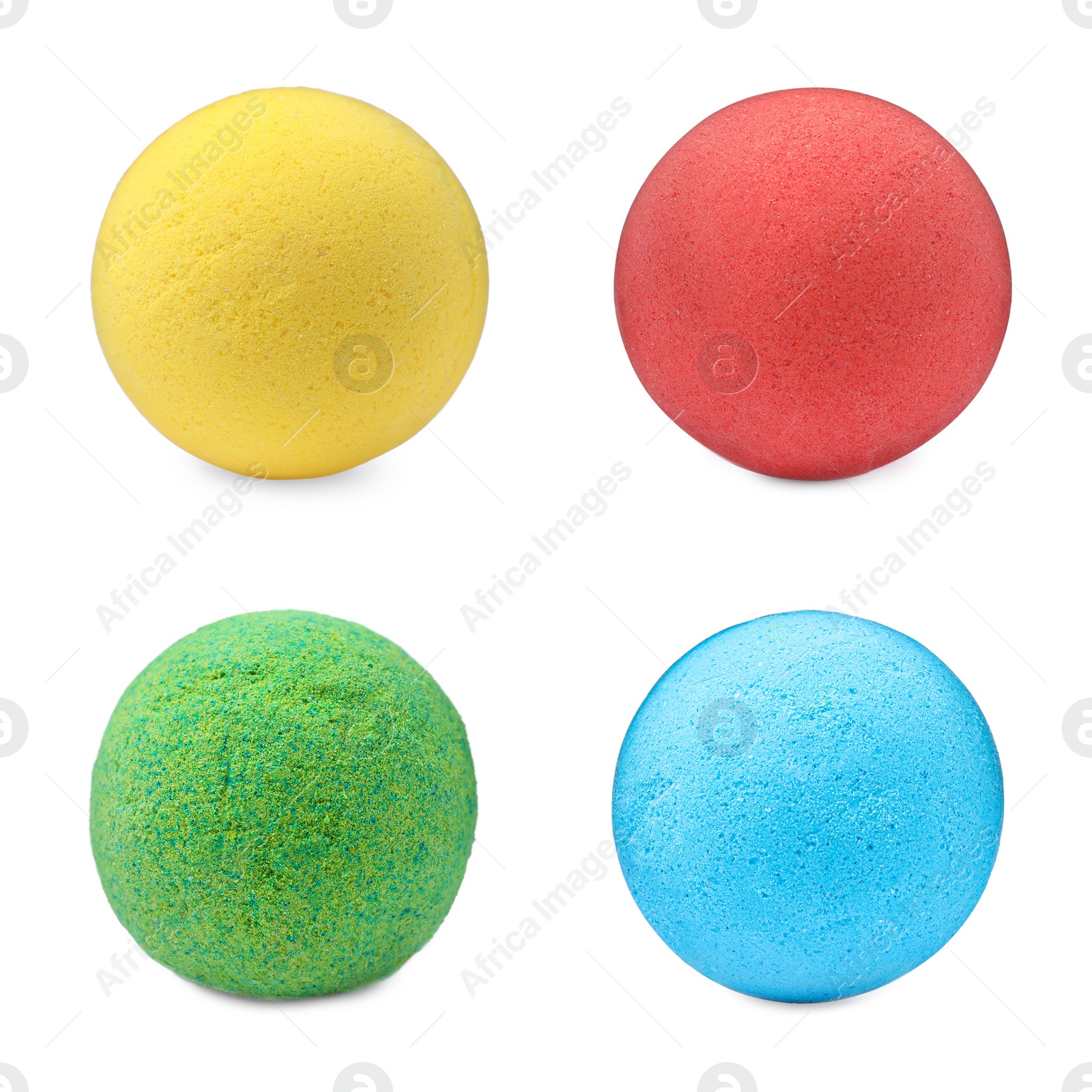 Image of Set with aromatic bath bombs on white background