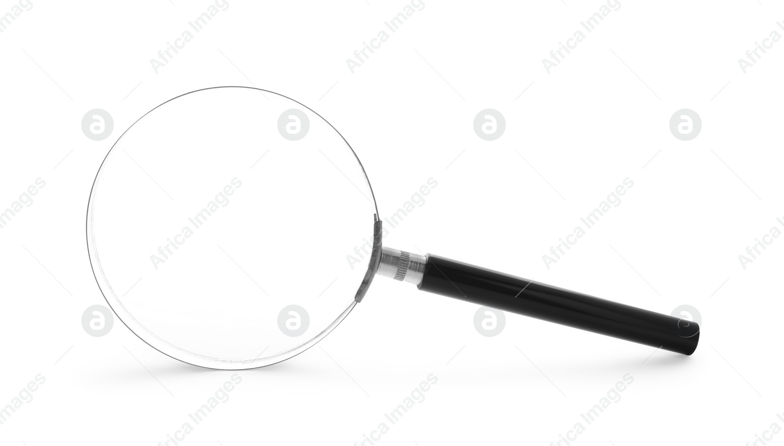 Photo of Magnifying glass with handle isolated on white