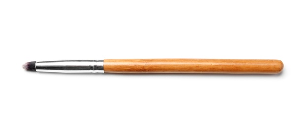 Makeup brush of professional artist on white background