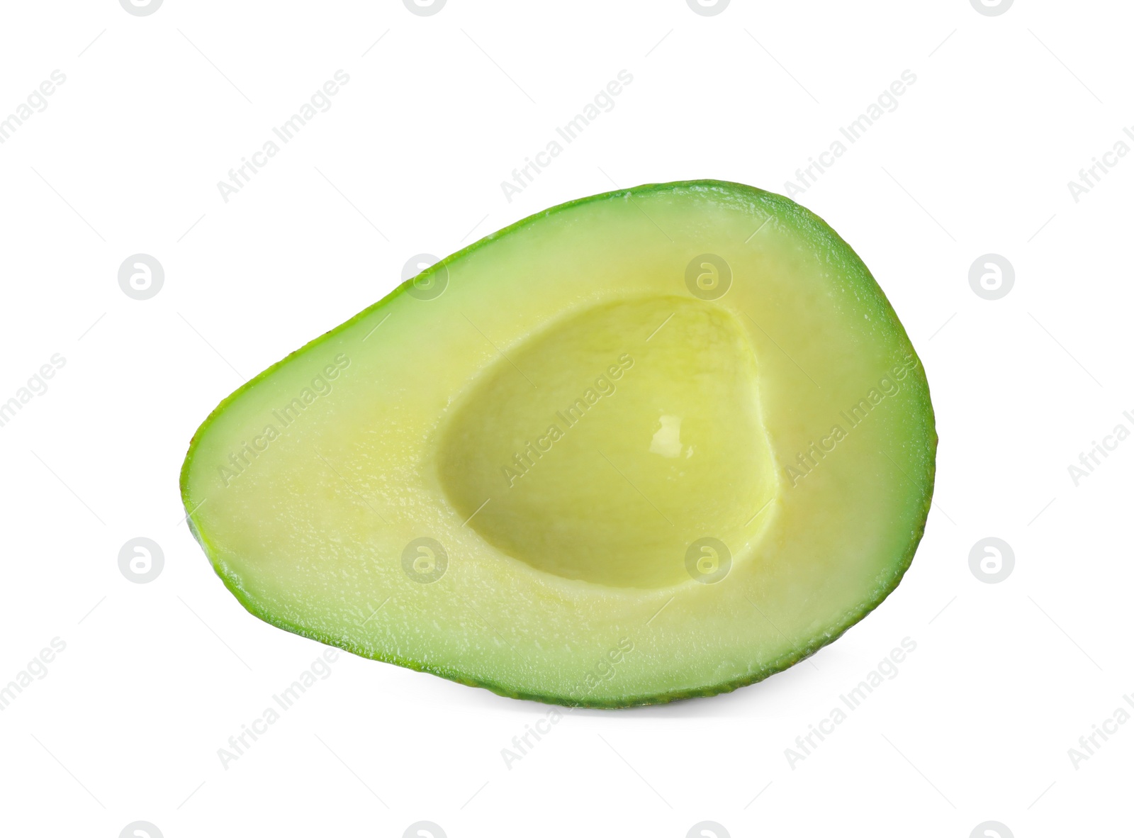 Photo of Half of ripe avocado isolated on white