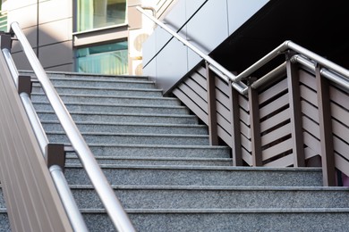 Photo of Beautiful grey stairs outdoors on autumn day