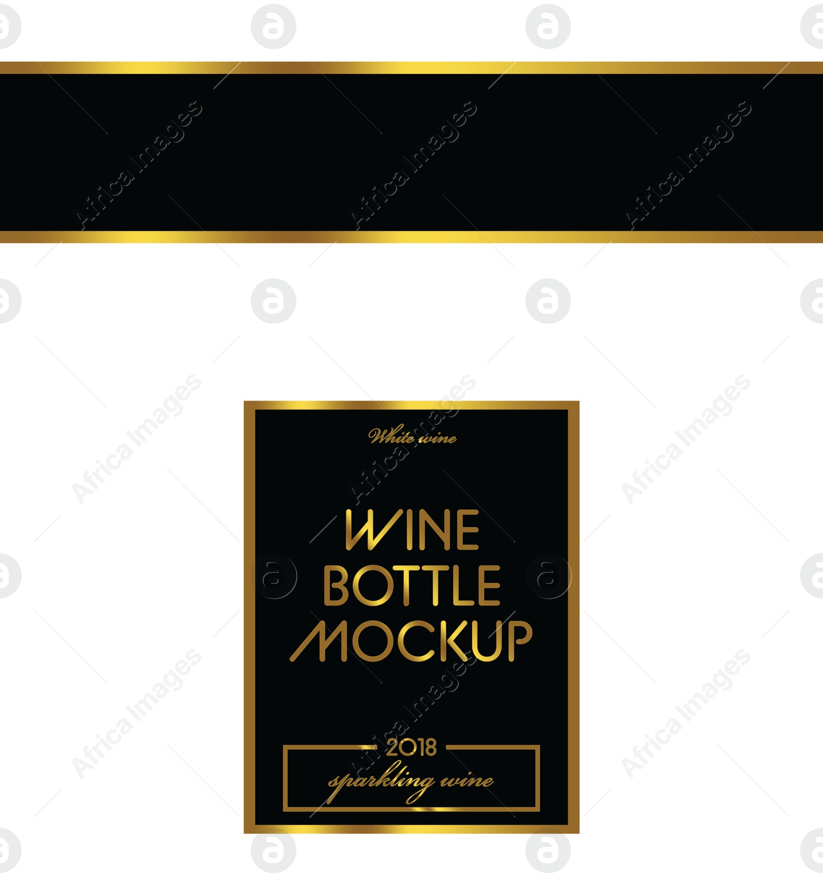 Illustration of Beautiful wine bottle label, illustration. Mockup for design