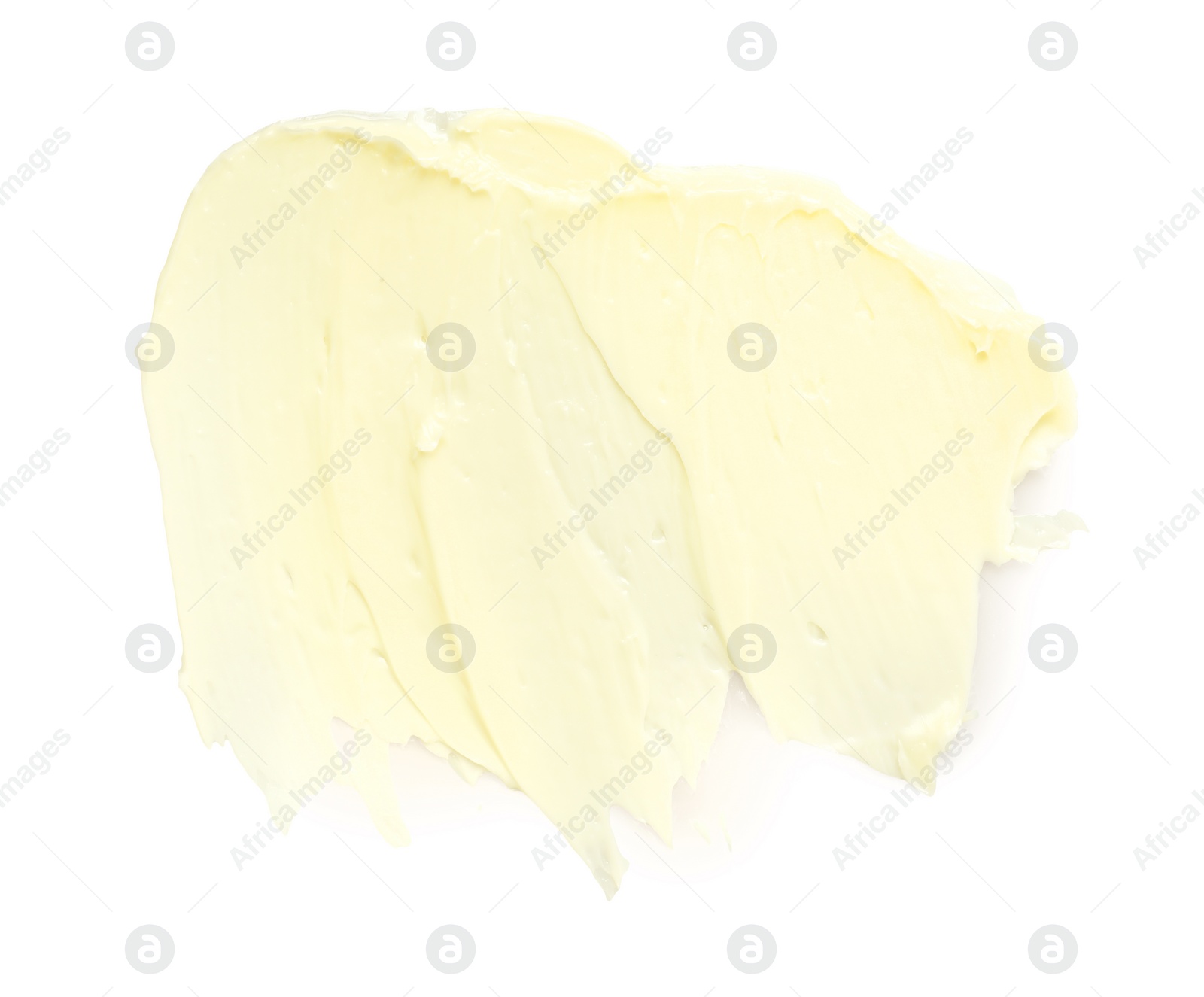 Photo of Tasty butter on white background, top view