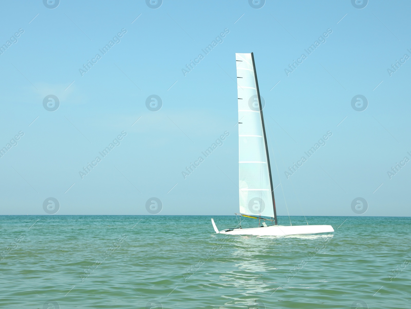 Photo of Beautiful view of yacht in sea on sunny day