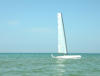 Photo of Beautiful view of yacht in sea on sunny day