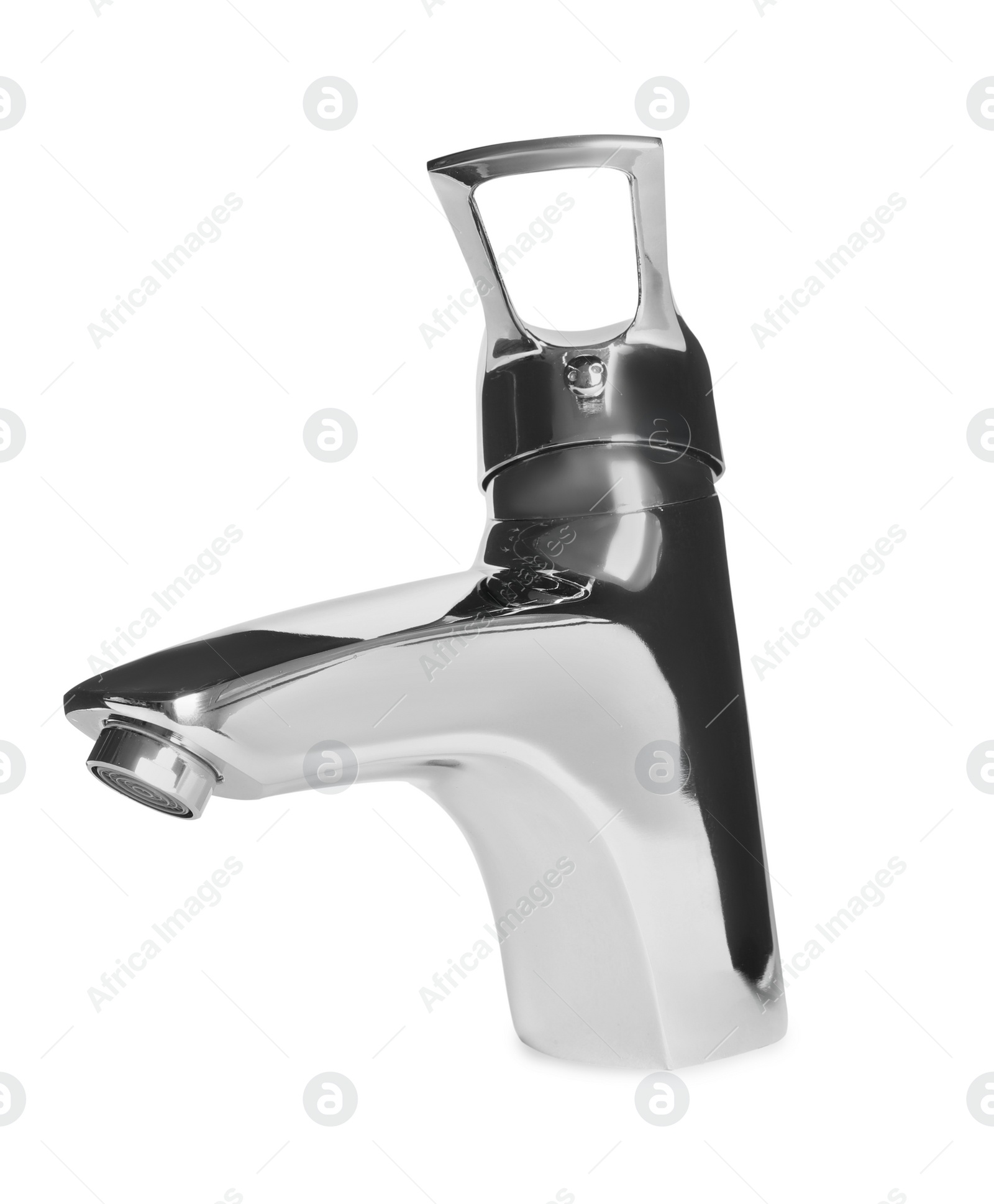 Photo of Single handle water tap isolated on white