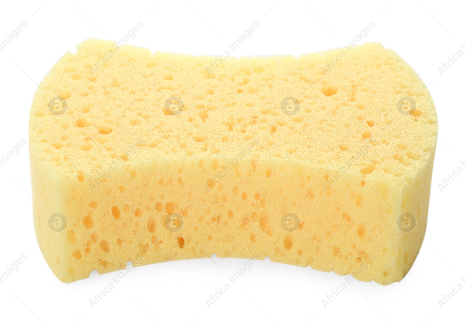 Photo of One new yellow sponge isolated on white