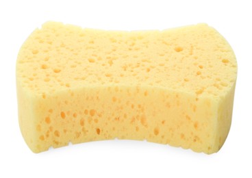 One new yellow sponge isolated on white