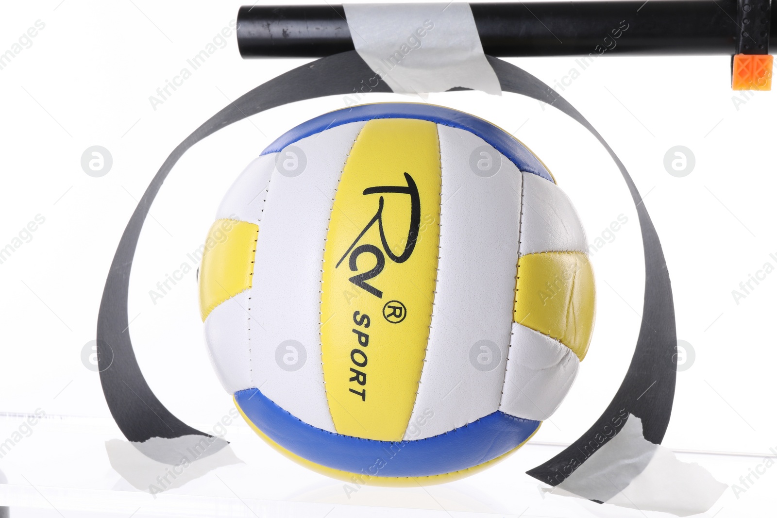 Photo of One volleyball ball isolated on white. Sport equipment