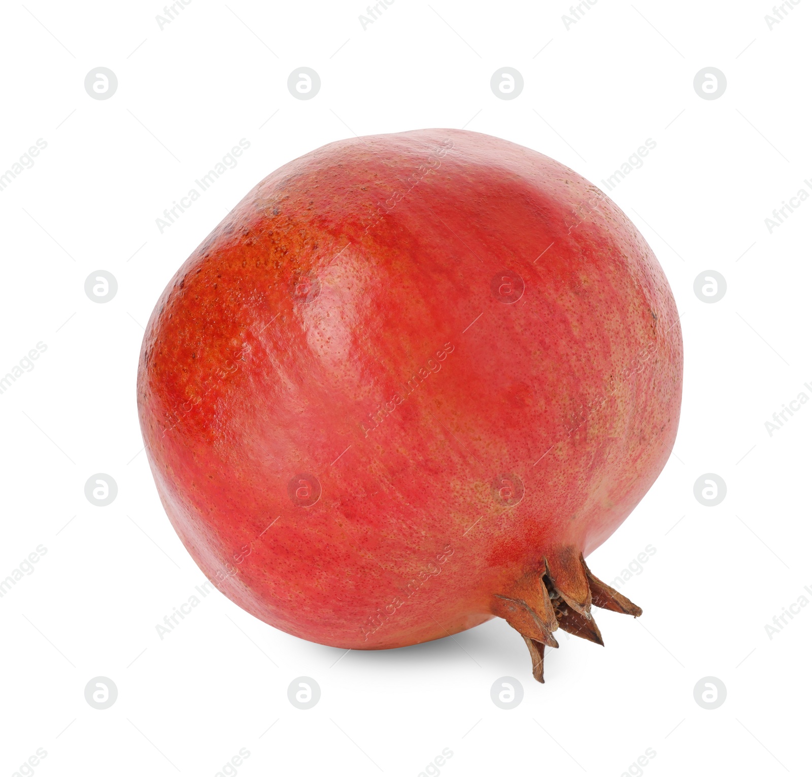 Photo of One fresh ripe pomegranate isolated on white