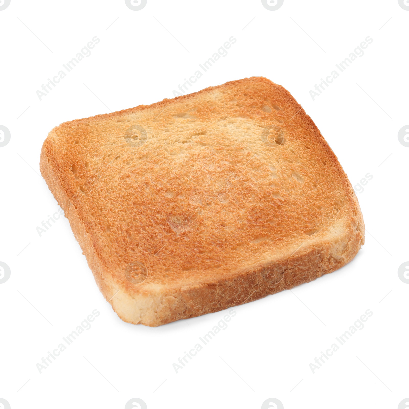 Photo of Slice of delicious toasted bread isolated on white