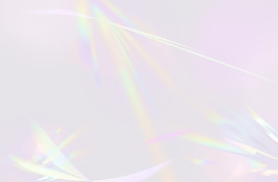 Illustration of Rainbow pastel colors on white background. Light refraction effect