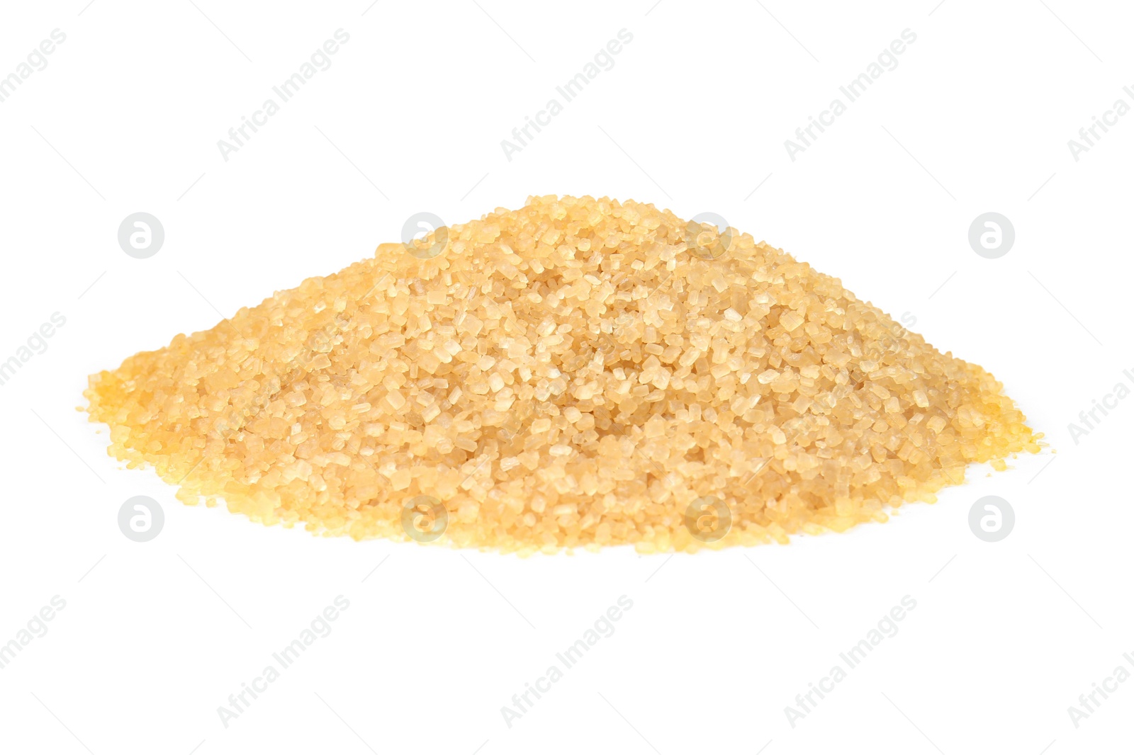 Photo of Pile of brown sugar isolated on white