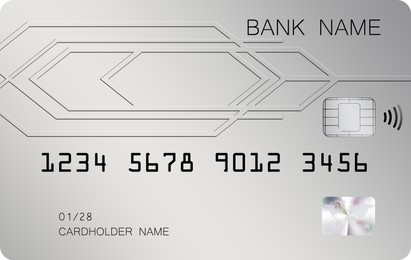 Chip credit card, illustration. Mockup for design