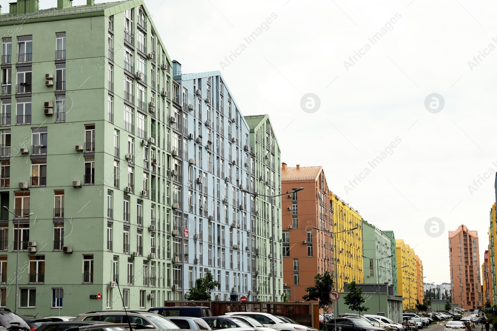 Photo of KYIV, UKRAINE - MAY 21, 2019: Modern housing estate COMFORT TOWN in Dniprovskyi district on sunny day