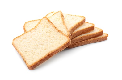 Sliced toast bread on white background