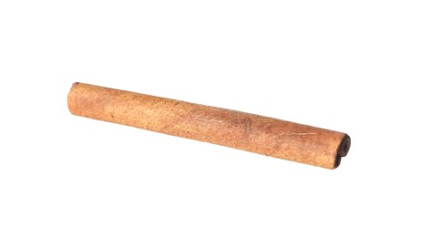 Photo of One aromatic cinnamon stick isolated on white