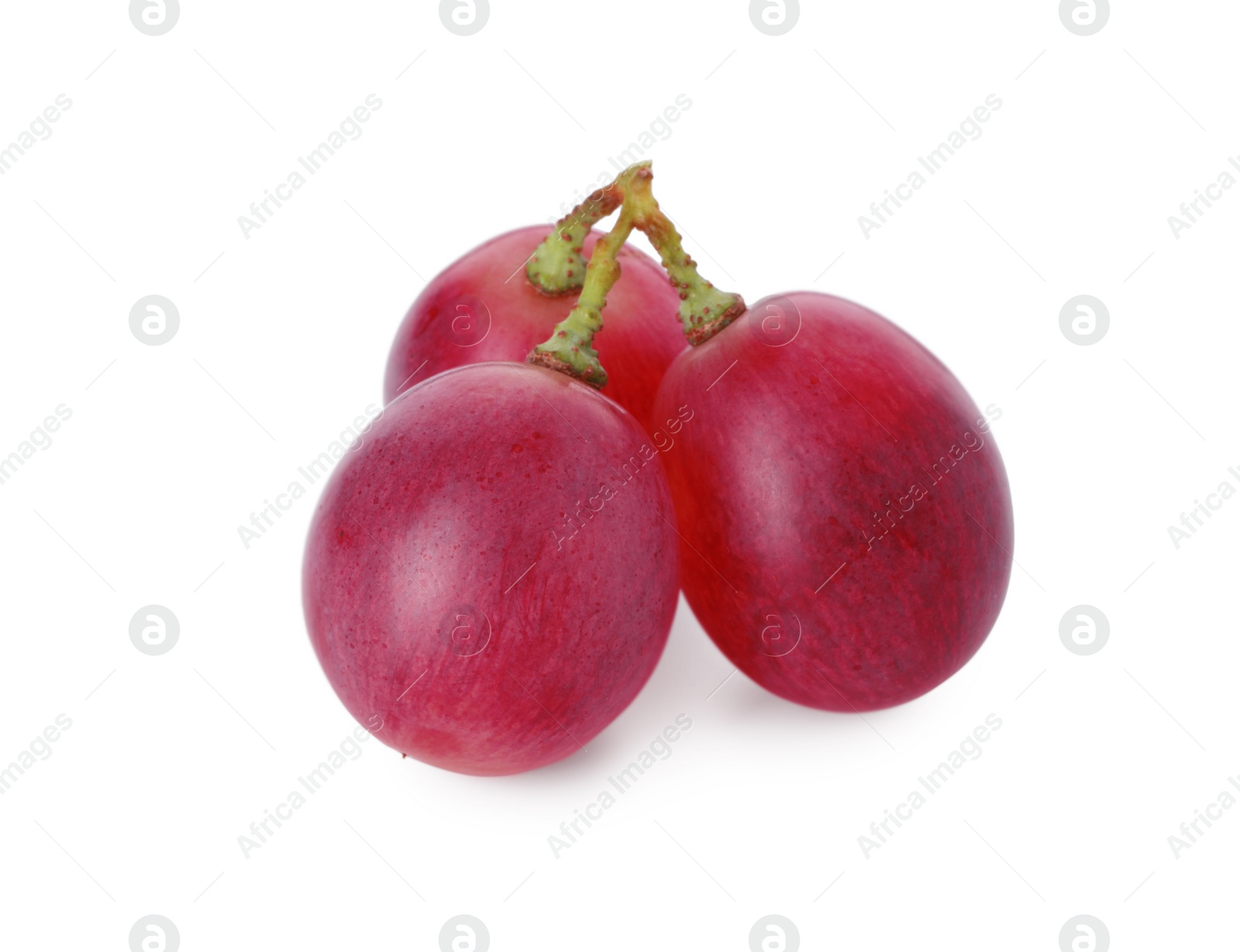 Photo of Tasty ripe red grapes isolated on white