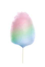 Image of Multicolor sweet cotton candy on white background