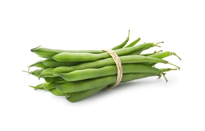 Photo of Delicious fresh green beans isolated on white