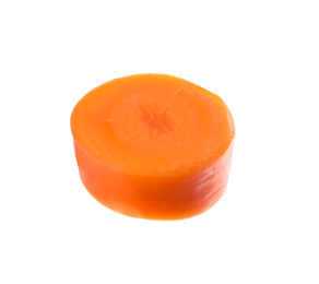 Photo of Piece of fresh ripe carrot isolated on white
