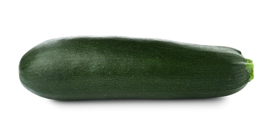 Photo of Fresh ripe green zucchini on white background