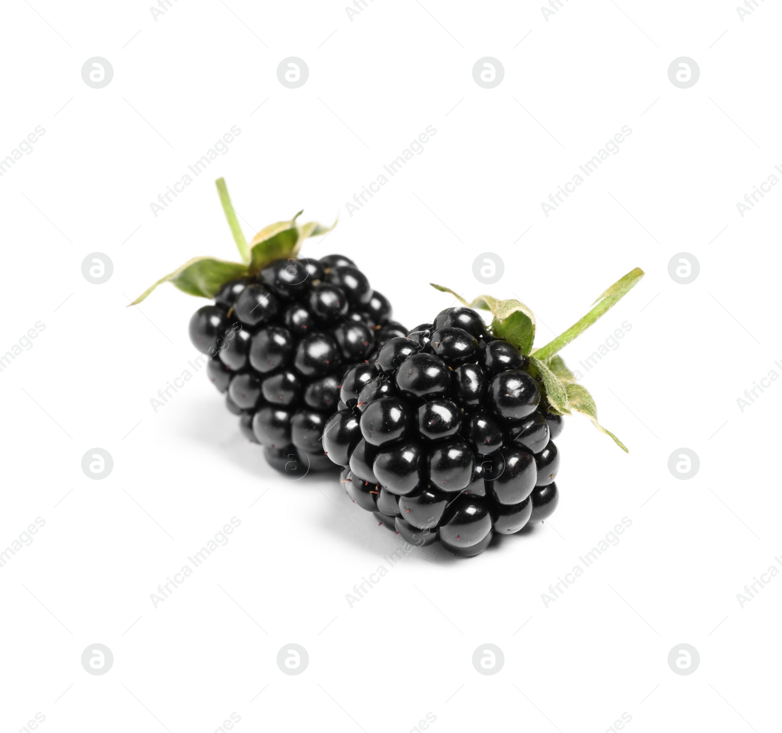 Photo of Delicious fresh ripe blackberries isolated  on white