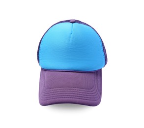 Photo of One stylish color cap isolated on white