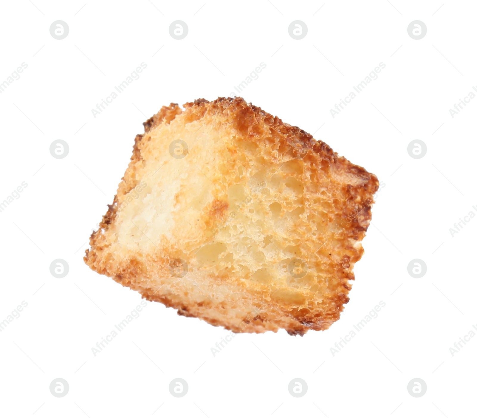 Photo of Tasty crispy fried crouton on white background