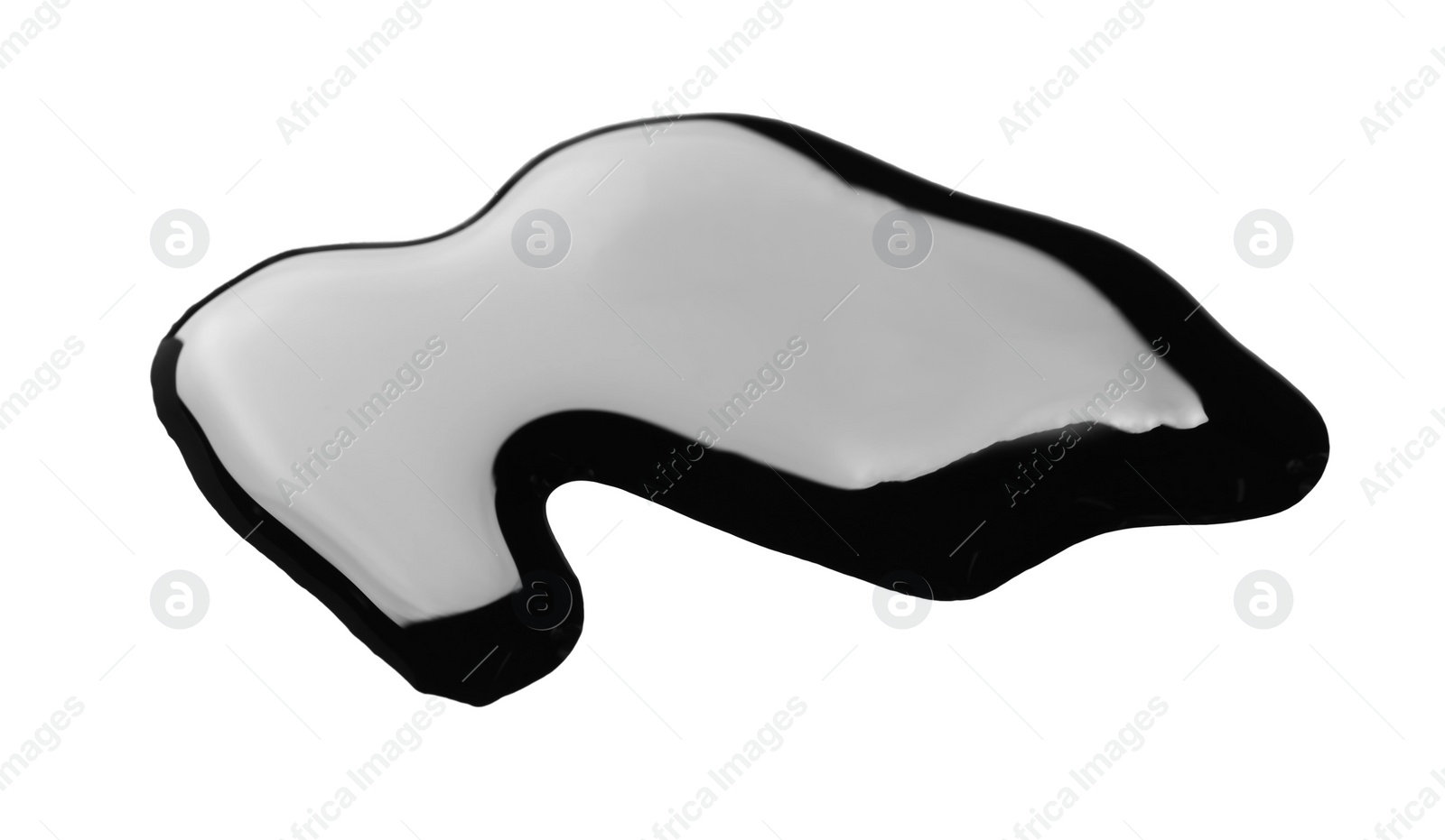 Photo of Black glossy oil blob isolated on white