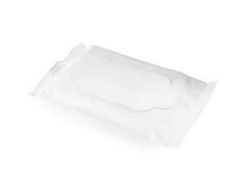 Photo of Wet wipes flow pack isolated on white