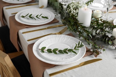 Photo of Stylish elegant table setting for festive dinner