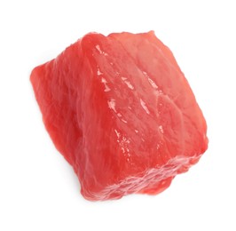 Photo of One piece of raw beef isolated on white