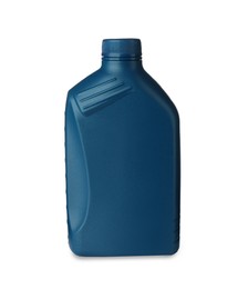Photo of Blank blue container of car product isolated on white
