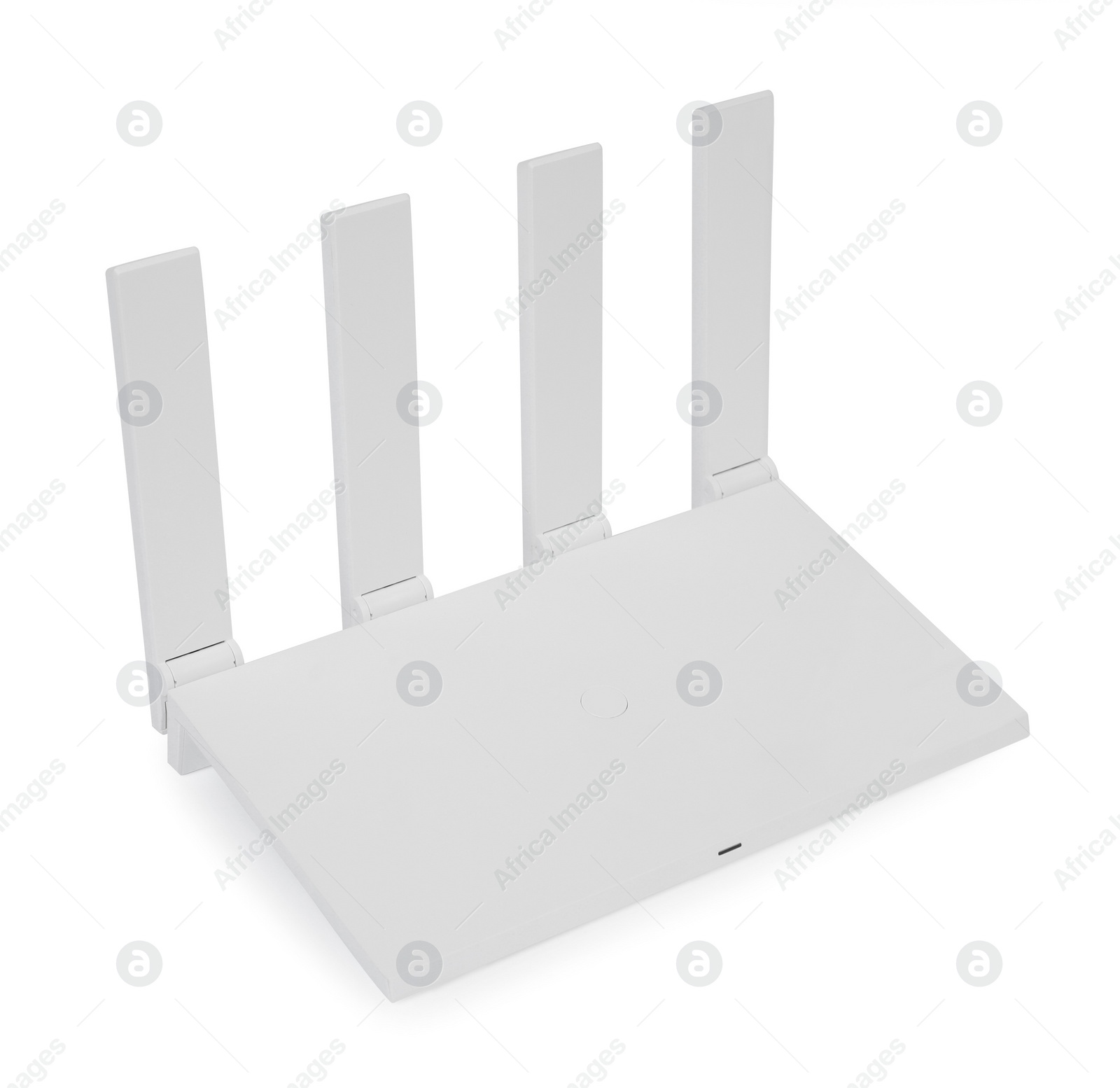 Photo of One modern Wi-Fi router isolated on white