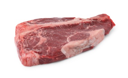 Photo of Piece of fresh beef meat isolated on white