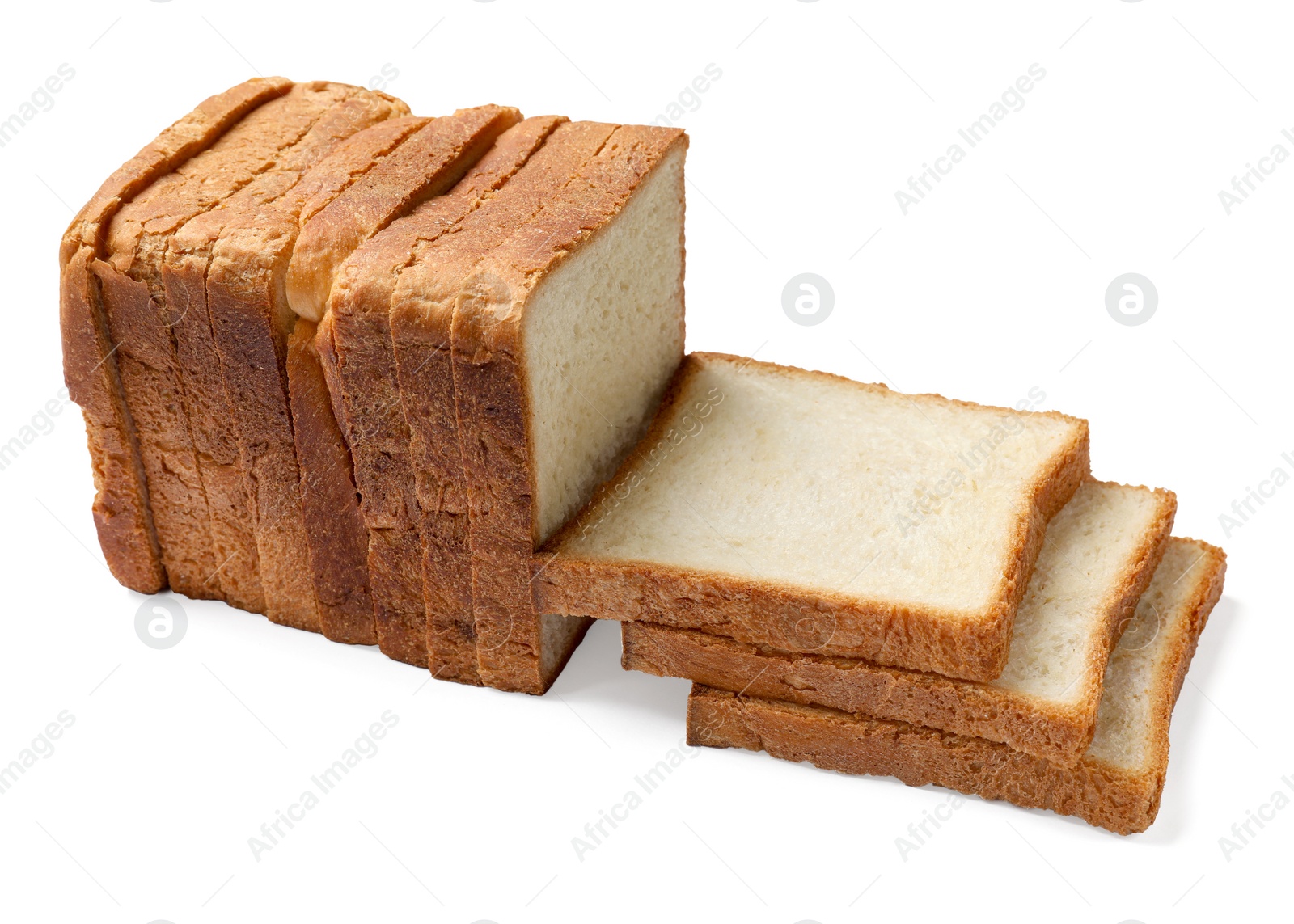 Photo of Pieces of fresh toast bread isolated on white