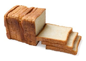 Photo of Pieces of fresh toast bread isolated on white