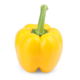 Ripe yellow bell pepper isolated on white