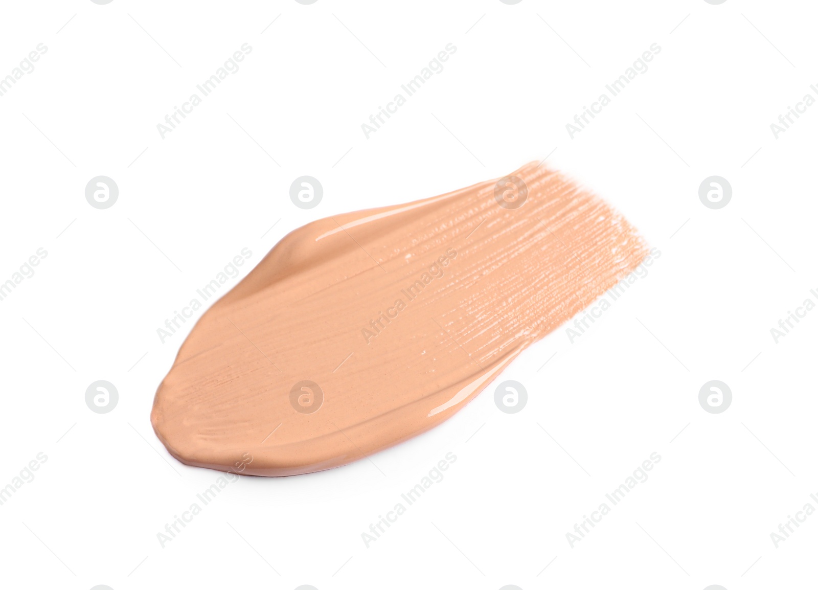 Photo of Sample of skin foundation on white background, top view