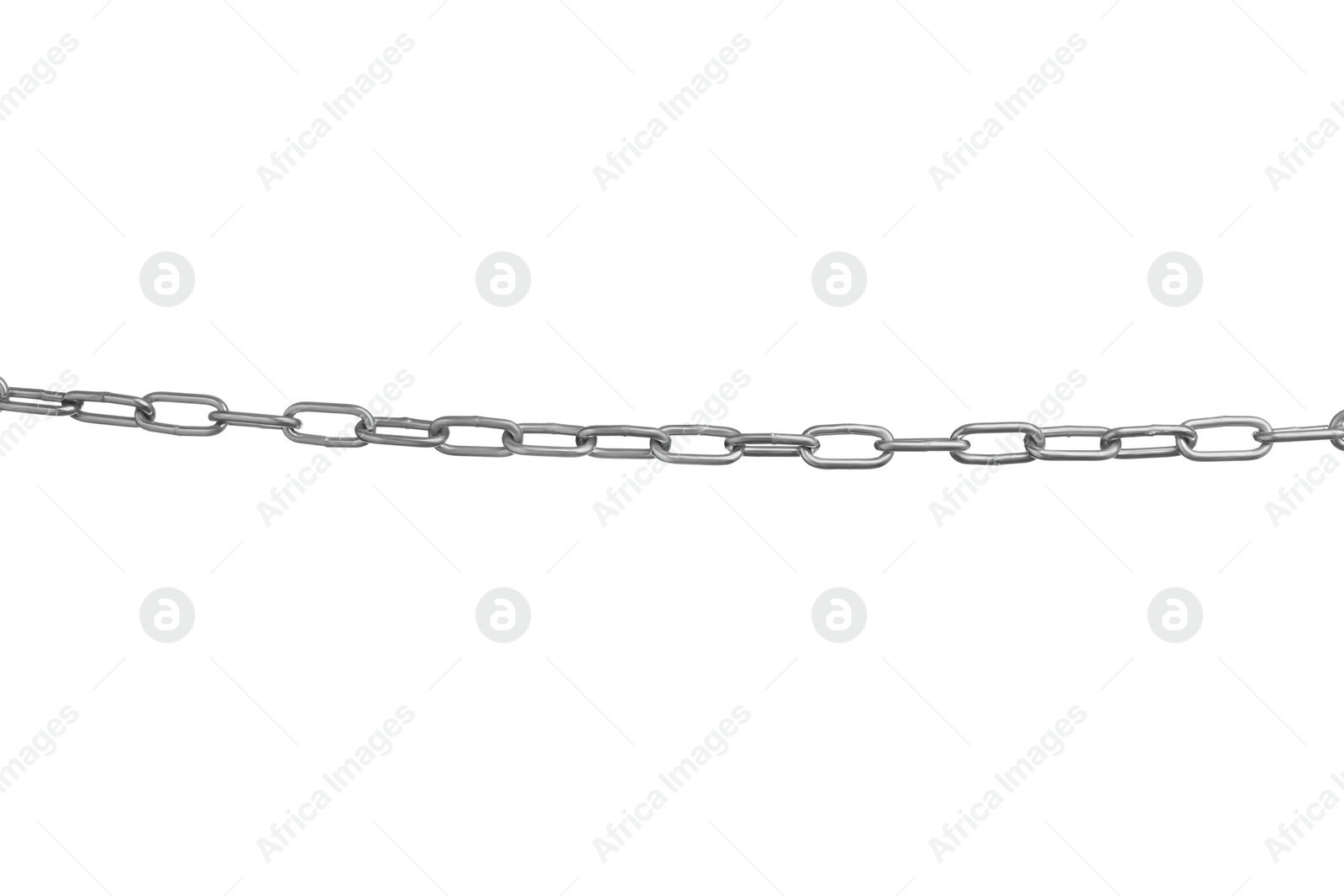 Photo of One common metal chain isolated on white