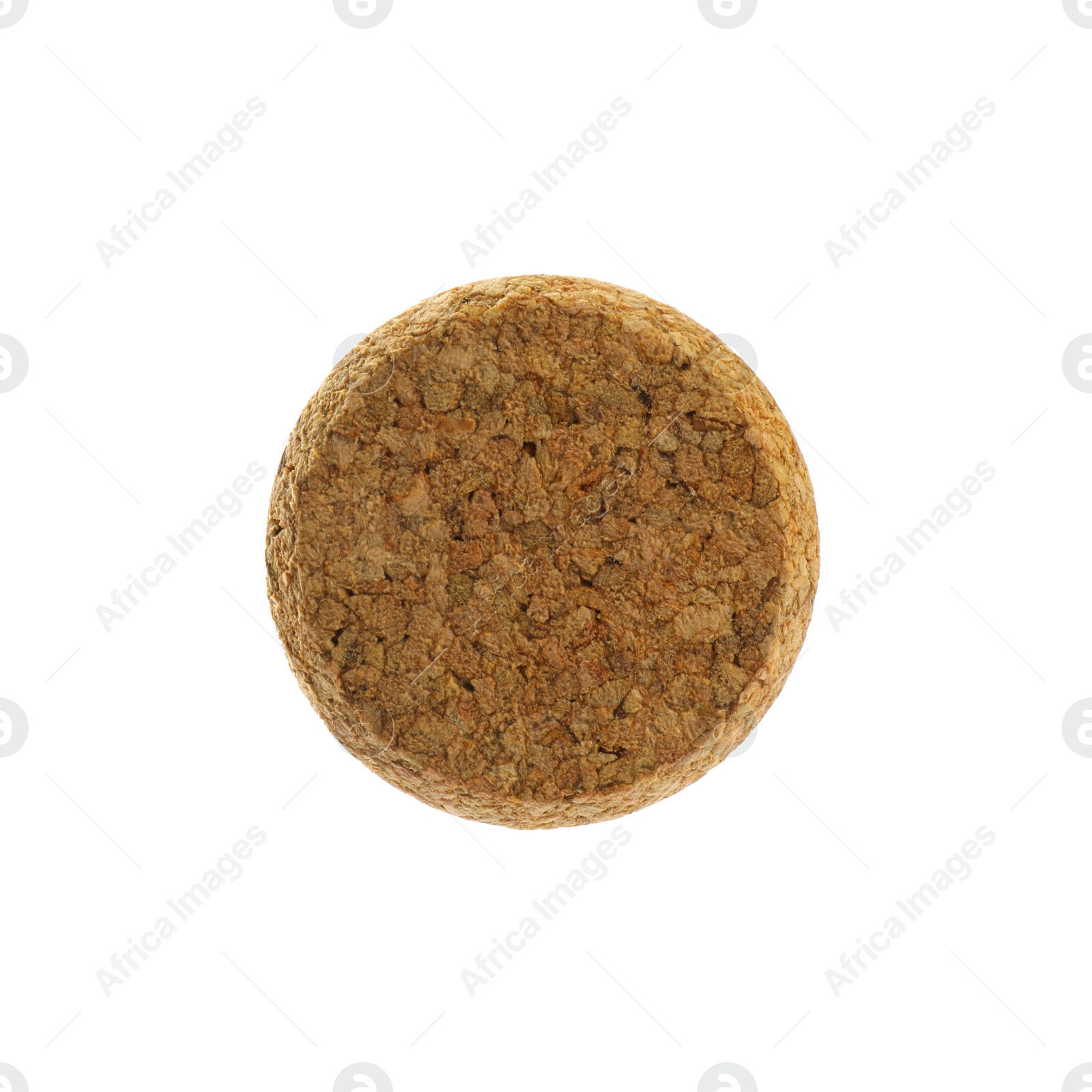 Photo of One wine cork isolated on white. Bottle cap