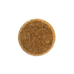 Photo of One wine cork isolated on white. Bottle cap