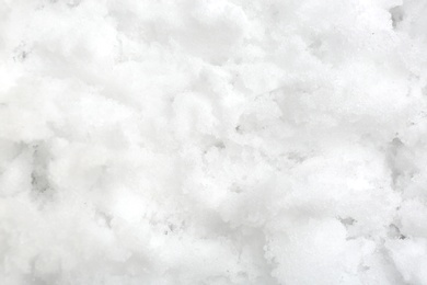 Photo of Fresh tasty snow ice cream as background, top view