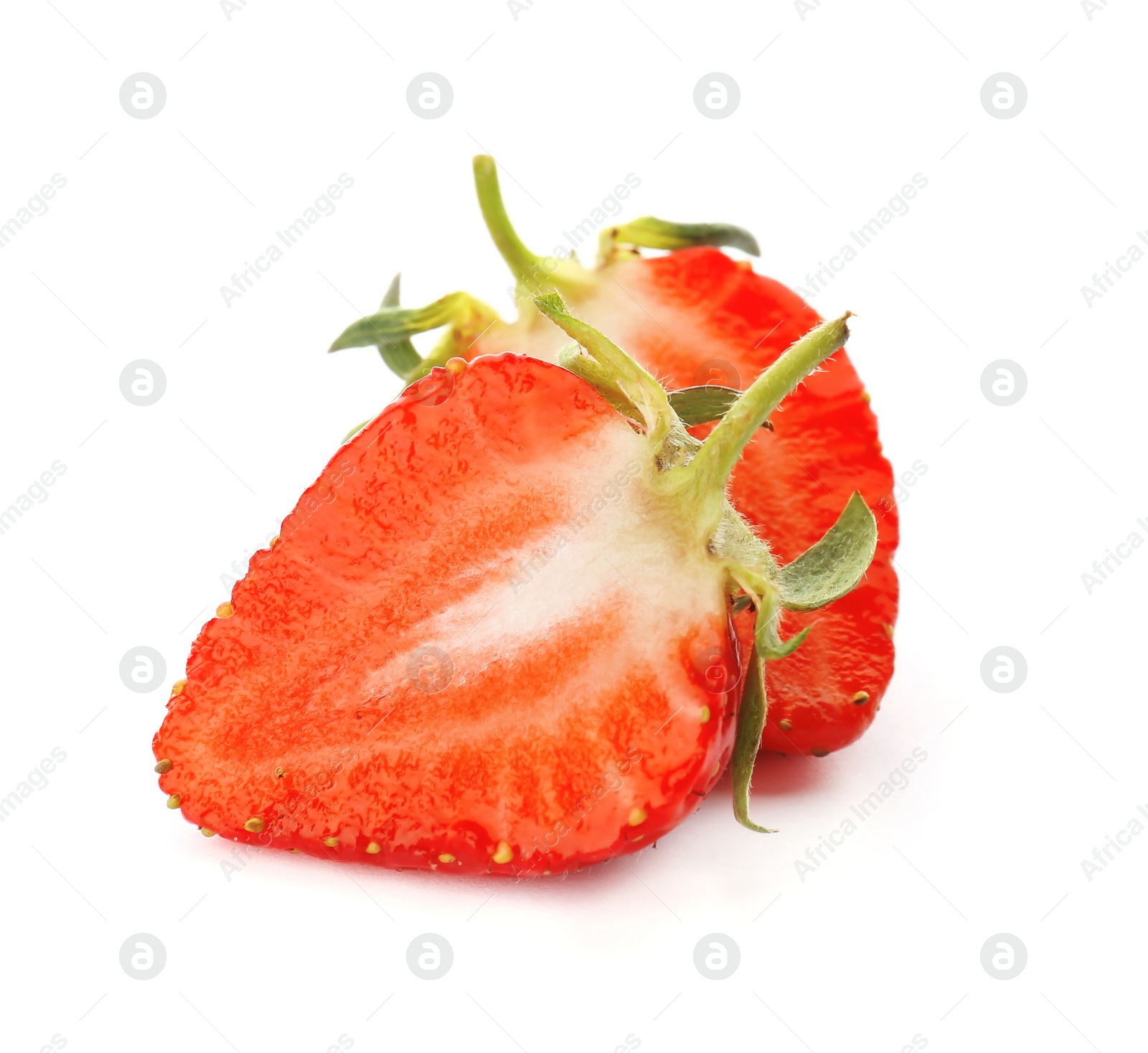 Photo of Fresh ripe strawberry on white background. Healthy snack