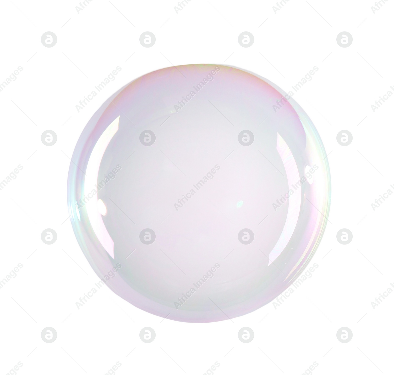 Photo of Beautiful transparent soap bubble isolated on white